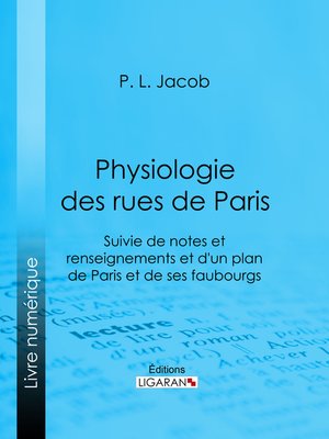 cover image of Physiologie des Rues de Paris